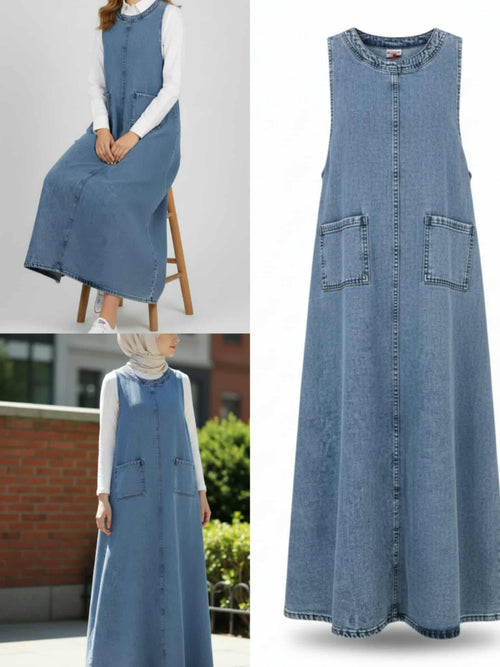 SALOPETTE EN JEAN SUPER TENDANCE