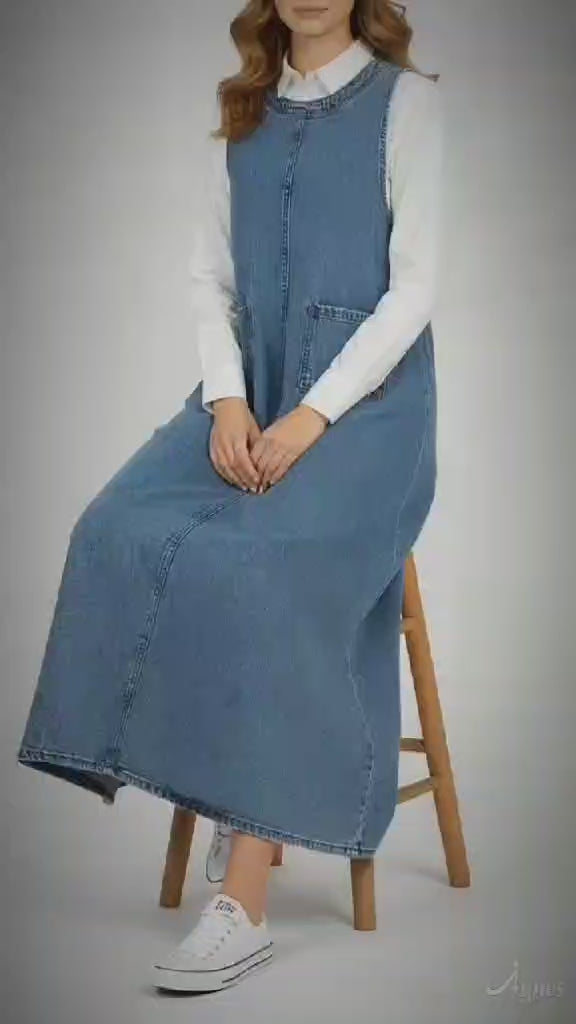 SALOPETTE EN JEAN SUPER TENDANCE